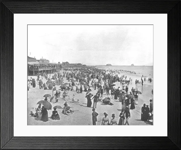 Framed Print : The Beach at Atlantic City, New Jersey, USA, c1900. Creator: Unknown Framed Print : The Beach at Atlantic City, New Jersey, USA, c1900. Creator: Unknown