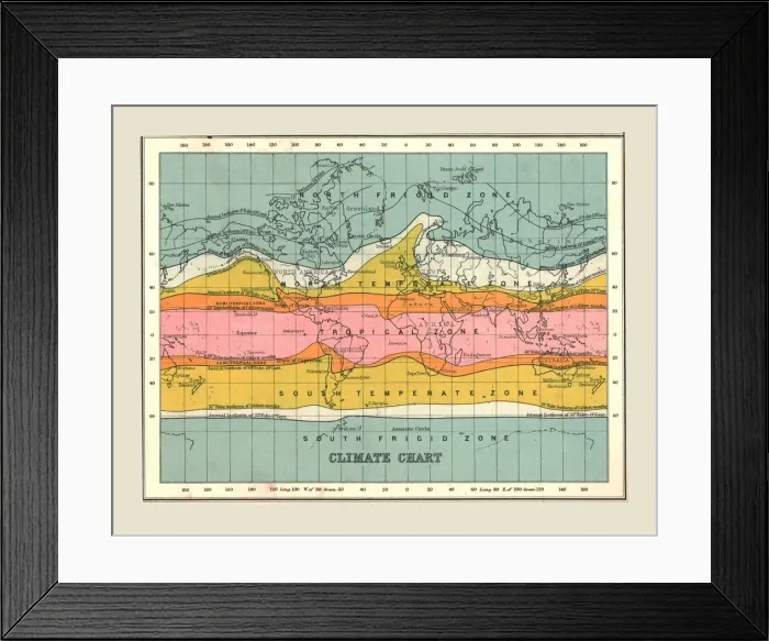 Framed Print : World Map Climate Chart, 1902. Creator: Unknown Framed Print : World Map Climate Chart, 1902. Creator: Unknown