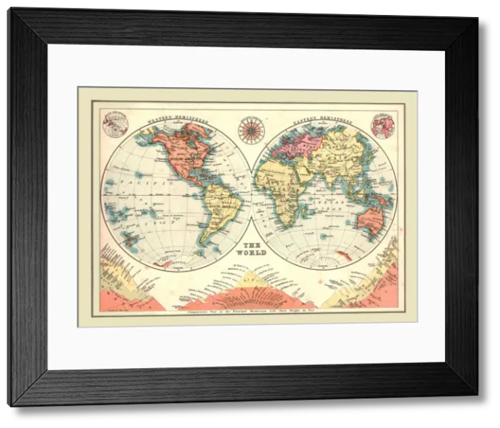 Framed Print : The World in Hemispheres, 1902. Creator: Unknown Framed Print : The World in Hemispheres, 1902. Creator: Unknown