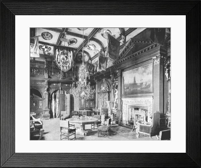 Framed Print : The Banqueting Hall, Knebworth House, Hertfordshire, 1894. Creator: Unknown Framed Print : The Banqueting Hall, Knebworth House, Hertfordshire, 1894. Creator: Unknown