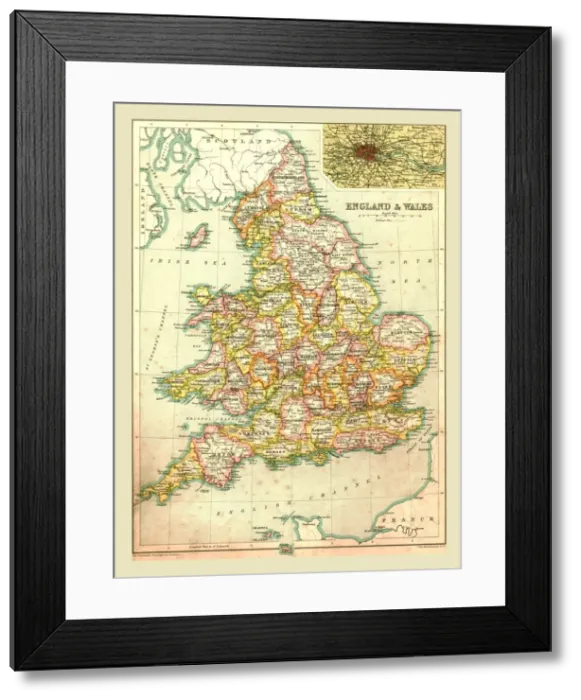 Framed Print : Map of England and Wales, 1902. Creator: Unknown Framed Print : Map of England and Wales, 1902. Creator: Unknown