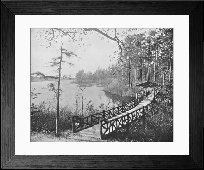 Framed Print : Kissing Bridge, Lakewood, New Jersey, USA, c1900. Creator: Unknown Framed Print : Kissing Bridge, Lakewood, New Jersey, USA, c1900. Creator: Unknown