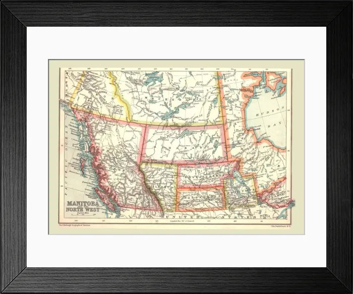 Framed Print : Map of Manitoba and the North West, 1902. Creator: Unknown