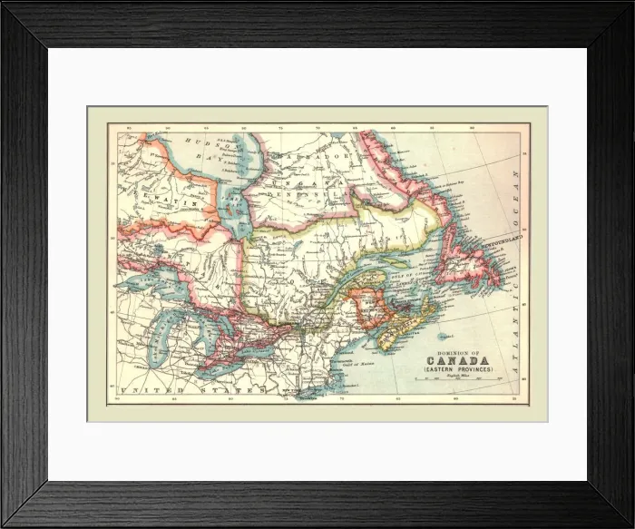 Framed Print : Map of the Dominion of Canada, Eastern Provinces, 1902. Creator: Unknown Framed Print : Map of the Dominion of Canada, Eastern Provinces, 1902. Creator: Unknown