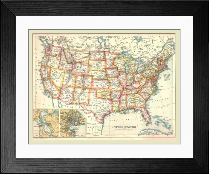 Framed Print : Map of the United States, 1902. Creator: Unknown Framed Print : Map of the United States, 1902. Creator: Unknown