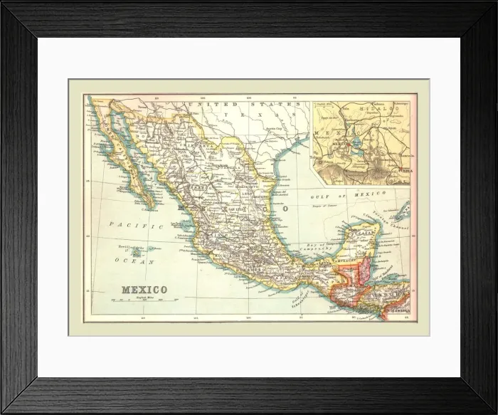Framed Print : Map of Mexico, 1902. Creator: Unknown Framed Print : Map of Mexico, 1902. Creator: Unknown