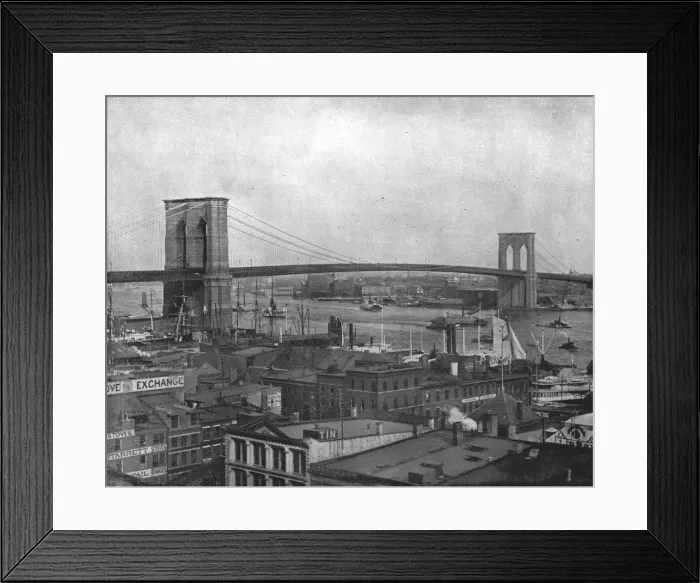 Framed Print : Brooklyn Bridge, New York, USA, c1900. Creator: Unknown Framed Print : Brooklyn Bridge, New York, USA, c1900. Creator: Unknown