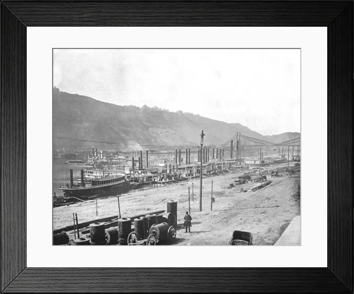 Framed Print : Monongahela Wharf, Pittsburgh, Pennsylvania, USA, c1900. Creator: Unknown Framed Print : Monongahela Wharf, Pittsburgh, Pennsylvania, USA, c1900. Creator: Unknown