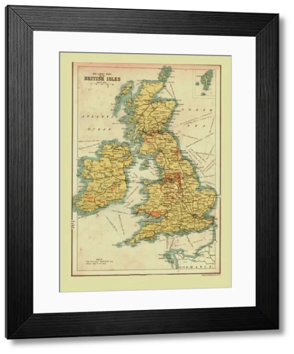 Framed Print : Railway Map of the British Isles, 1902. Creator: Unknown Framed Print : Railway Map of the British Isles, 1902. Creator: Unknown