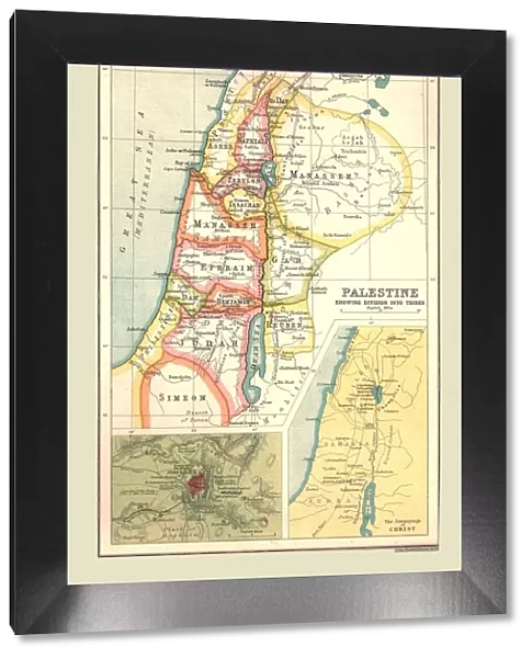 Map of Palestine, Showing Division into Tribes, (1902). Creator: Unknown