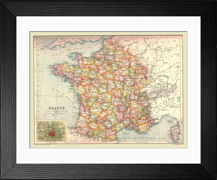 Framed Print : Map of France, 1902. Creator: Unknown Framed Print : Map of France, 1902. Creator: Unknown