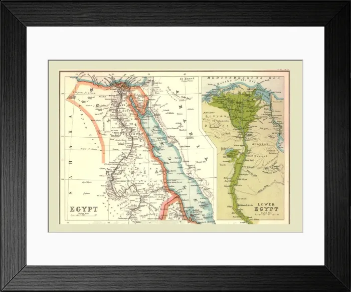 Framed Print : Map of Egypt, 1902. Creator: Unknown Framed Print : Map of Egypt, 1902. Creator: Unknown