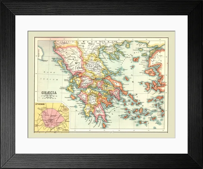 Framed Print : Map of Graecia, (1902). Creator: Unknown Framed Print : Map of Graecia, (1902). Creator: Unknown