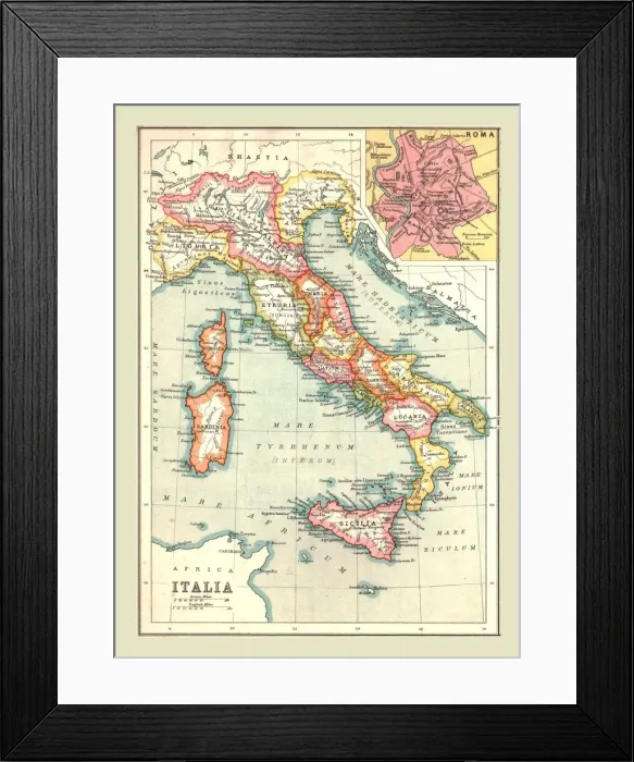 Framed Print : Map of Italia, (1902). Creator: Unknown Framed Print : Map of Italia, (1902). Creator: Unknown