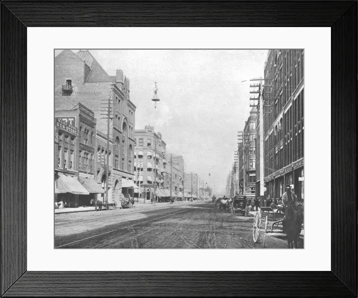 Framed Print : Riverside Avenue, Spokane, Washington, USA, c1900. Creator: Unknown Framed Print : Riverside Avenue, Spokane, Washington, USA, c1900. Creator: Unknown