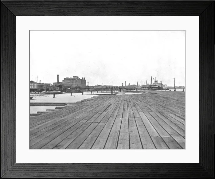 Framed Print : Levee and Steamboat Landing, New Orleans, Louisiana, USA, c1900. Creator: Unknown Framed Print : Levee and Steamboat Landing, New Orleans, Louisiana, USA, c1900. Creator: Unknown