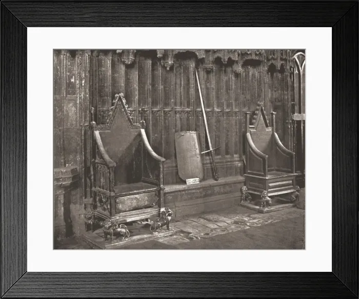 Framed Print : The Coronation Chair in Westminster Abbey, London, 1894. Creator: Unknown Framed Print : The Coronation Chair in Westminster Abbey, London, 1894. Creator: Unknown