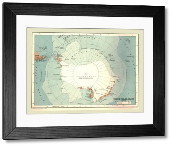 Framed Print : South Polar Chart, 1902. Creator: Unknown Framed Print : South Polar Chart, 1902. Creator: Unknown