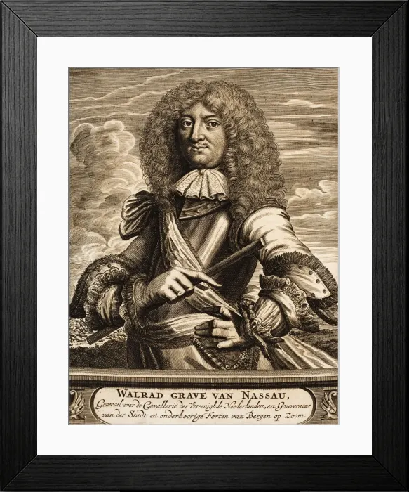Framed Print : Portrait of Prince Walrad of Nassau-Usingen (1635-1702) (From: Schauplatz des Krieges), 1675 Framed Print : Portrait of Prince Walrad of Nassau-Usingen (1635-1702) (From: Schauplatz des Krieges), 1675
