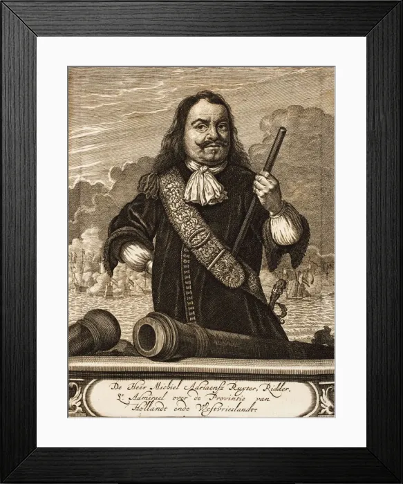 Framed Print : Portrait of Michiel de Ruyter (1607-1676) (From: Schauplatz des Krieges), 1675. Creator: Anonymous Framed Print : Portrait of Michiel de Ruyter (1607-1676) (From: Schauplatz des Krieges), 1675. Creator: Anonymous