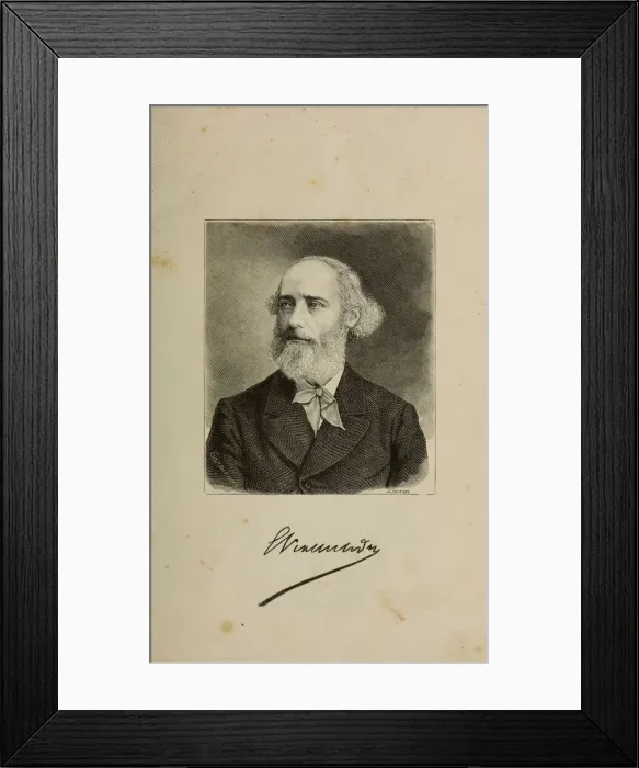 Framed Print : Portrait of Eugene Viollet-le-Duc (1814-1879), 1879. Creator: Belyankin, Lavr Lavrovich Framed Print : Portrait of Eugene Viollet-le-Duc (1814-1879), 1879. Creator: Belyankin, Lavr Lavrovich