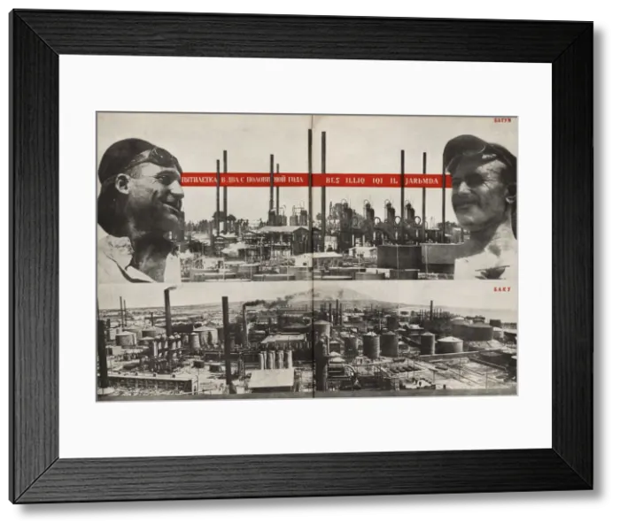 Framed Print : Five-Year Plan: Batumi - Baku. Illustration from USSR Builds Socialism, 1933. Creator: Lissitzky Framed Print : Five-Year Plan: Batumi - Baku. Illustration from USSR Builds Socialism, 1933. Creator: Lissitzky