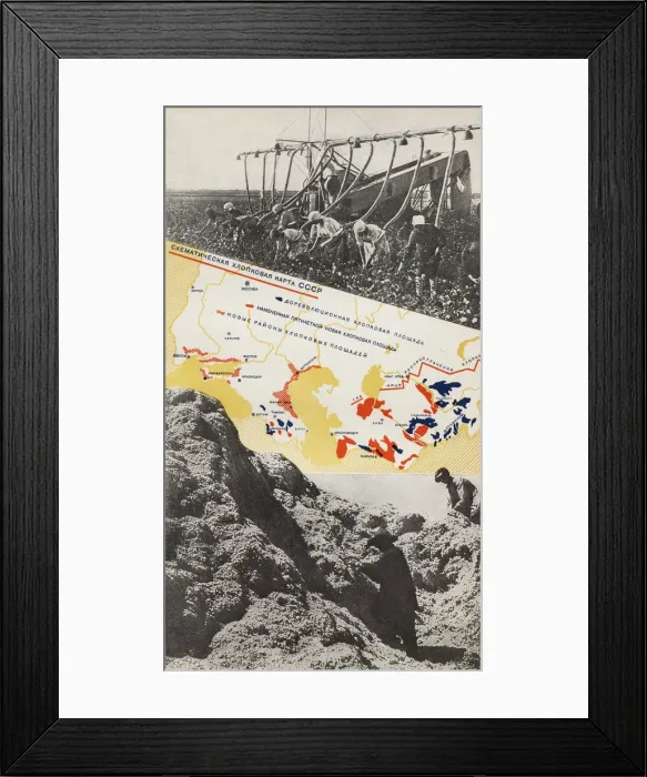 Framed Print : Cotton breeding. Illustration from USSR Builds Socialism, 1933. Creator: Lissitzky, El (1890-1941) Framed Print : Cotton breeding. Illustration from USSR Builds Socialism, 1933. Creator: Lissitzky, El (1890-1941)