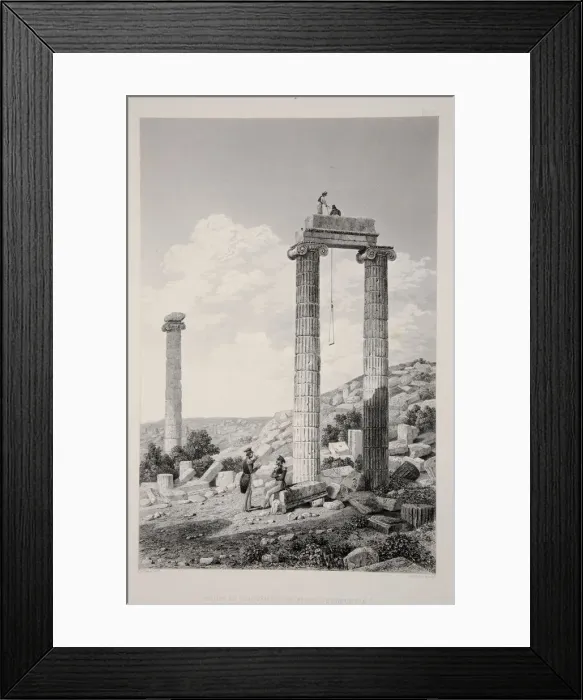 Framed Print : Ruins of the Temple of Apollo Branchidae, pub. 1863 (lithograph). Creator: English School Framed Print : Ruins of the Temple of Apollo Branchidae, pub. 1863 (lithograph). Creator: English School