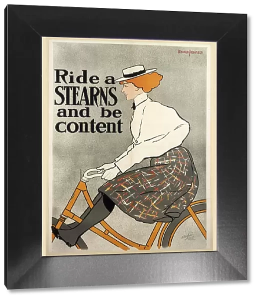 Ride a Stearns and be Content, c1896 (colour litho). Creator: Edward Penfield (1866 - 1925)