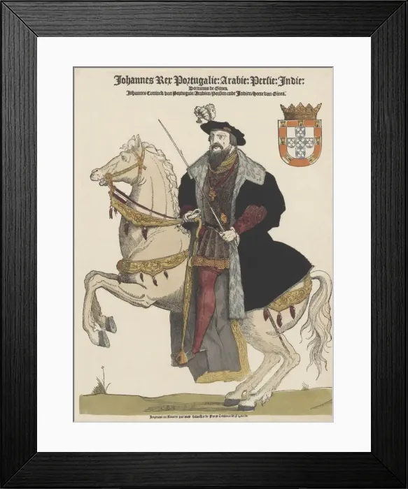 Framed Print : John III of Portugal (1502-1557), pub. 16th Century (coloured engraving). Creator Framed Print : John III of Portugal (1502-1557), pub. 16th Century (coloured engraving). Creator