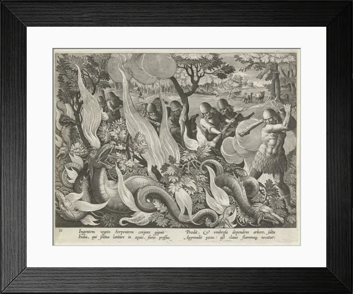 Framed Print : Catching Serpents in India Using Clubs and Torches to Light the Undergrowth, pub Framed Print : Catching Serpents in India Using Clubs and Torches to Light the Undergrowth, pub