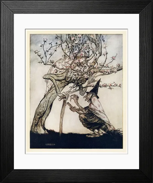 Framed Print : Tree of Mine! O tree of mine! Have you seen my naughty little maid?, English Fairy Tales, pub 1922 Framed Print : Tree of Mine! O tree of mine! Have you seen my naughty little maid?, English Fairy Tales, pub 1922