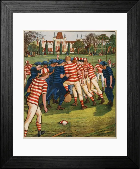 Framed Print : Football, from British Sports and Games, pub. C. 1880. Creator: English School (19th Century) Framed Print : Football, from British Sports and Games, pub. C. 1880. Creator: English School (19th Century)