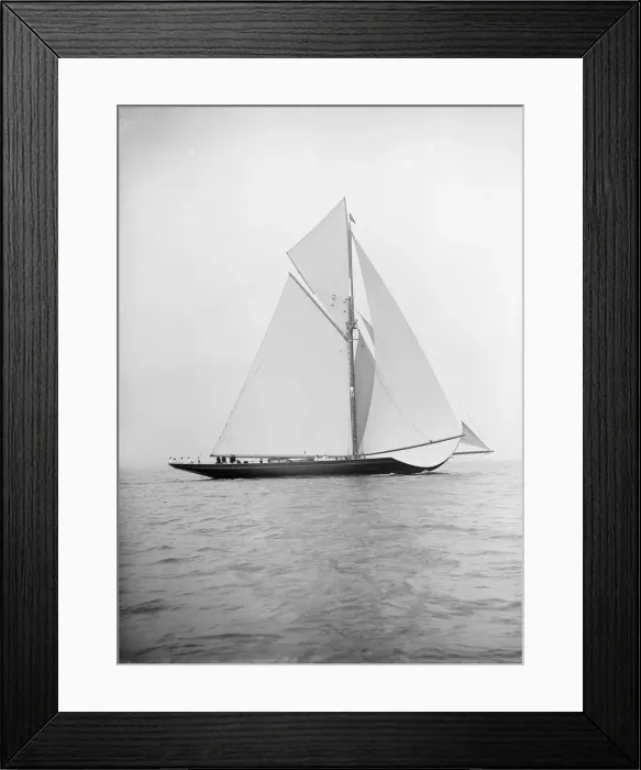 Framed Print : The 221 ton gaff-rigged cutter Britannia sailing under spinnaker 1913. Creator Framed Print : The 221 ton gaff-rigged cutter Britannia sailing under spinnaker 1913. Creator