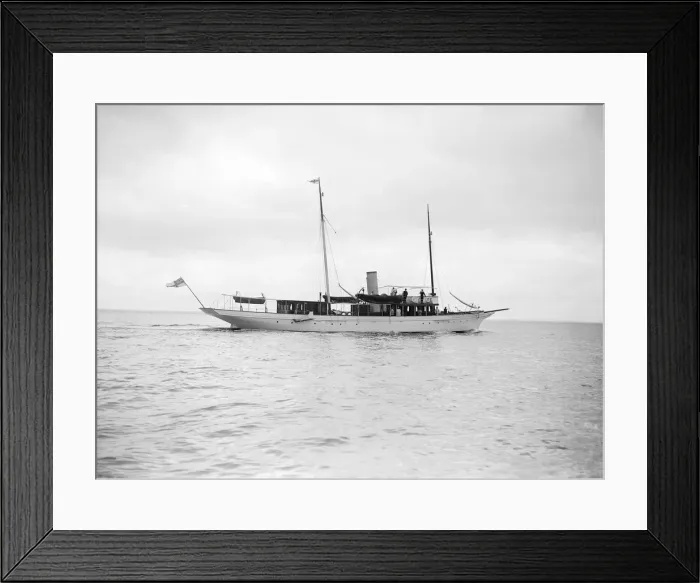 Framed Print : The steam yacht Cecilia under way, 1912. Creator: Kirk & Sons of Cowes Framed Print : The steam yacht Cecilia under way, 1912. Creator: Kirk & Sons of Cowes