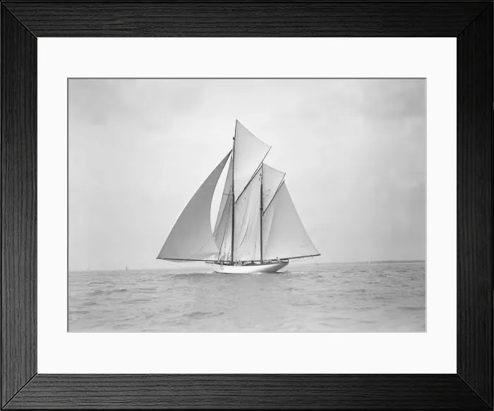 Framed Print : The 118 foot racing yacht Cariad sailing with spinnaker, 1911 Framed Print : The 118 foot racing yacht Cariad sailing with spinnaker, 1911