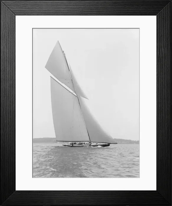 Framed Print : The towering 10, 450 sq ft sail area of Shamrock IV, 1914. Creator: Kirk & Sons of Cowes Framed Print : The towering 10, 450 sq ft sail area of Shamrock IV, 1914. Creator: Kirk & Sons of Cowes