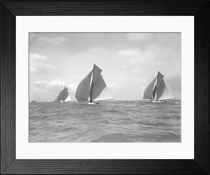 Framed Print : The 12 Metre class Alachie, Cintra and Ierne racing at Cowes, 1911. Creator Framed Print : The 12 Metre class Alachie, Cintra and Ierne racing at Cowes, 1911. Creator