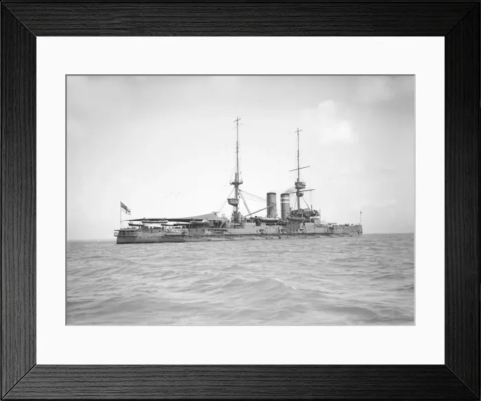 Framed Print : HMS Hindustan, 1911. Creator: Kirk & Sons of Cowes Framed Print : HMS Hindustan, 1911. Creator: Kirk & Sons of Cowes