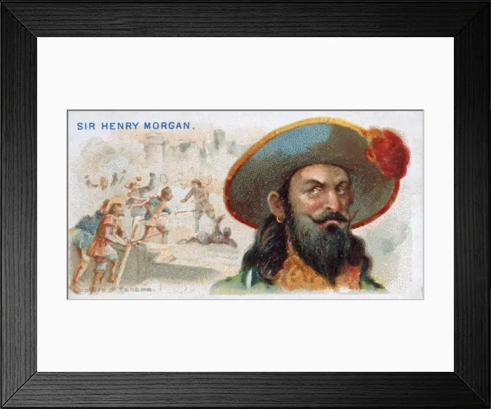 Framed Print : Cigarette Card Sir Henry Morgan, Capture of Panama, pub. 1888 (colour lithograph) Framed Print : Cigarette Card Sir Henry Morgan, Capture of Panama, pub. 1888 (colour lithograph)