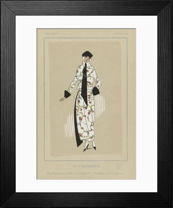 Framed Print : Fleurette, pub. 1922 (pochoir print). Creator: French School (20th Century) Framed Print : Fleurette, pub. 1922 (pochoir print). Creator: French School (20th Century)