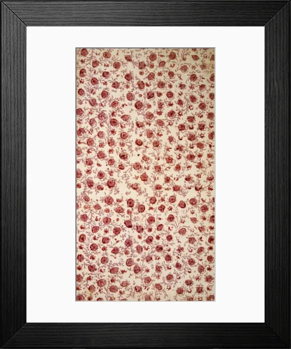 Framed Print : Floral Endpaper (hand coloured engraving). Creator: English School (18th Century) Framed Print : Floral Endpaper (hand coloured engraving). Creator: English School (18th Century)