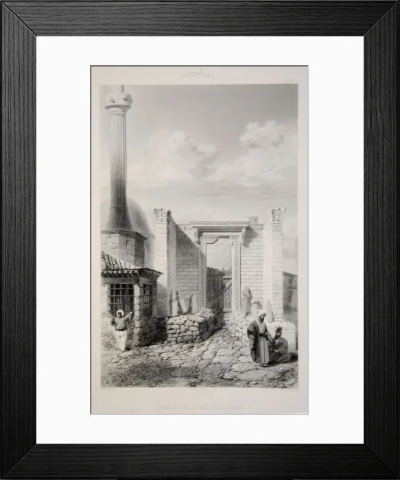 Framed Print : View of the Temple of Augustus, pub. 1863 (lithograph). Creator: English School (19th Century) Framed Print : View of the Temple of Augustus, pub. 1863 (lithograph). Creator: English School (19th Century)