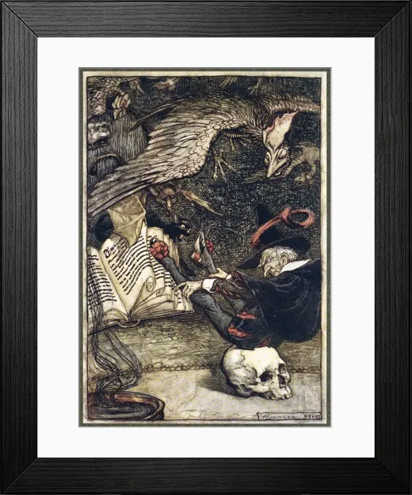 Framed Print : The little man had seated himself in the centre of the circle upon the large skull, pub Framed Print : The little man had seated himself in the centre of the circle upon the large skull, pub