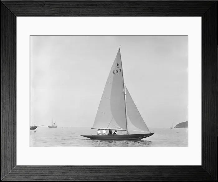 Framed Print : The 6 Metre Montauk in light winds, 1921. Creator: Kirk & Sons of Cowes Framed Print : The 6 Metre Montauk in light winds, 1921. Creator: Kirk & Sons of Cowes