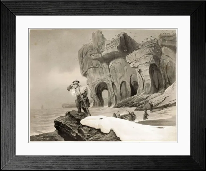 Framed Print : Bear Island from Voyages en Scandinavie, en Laponie, au Spitzberg et aux Feroe, pub Framed Print : Bear Island from Voyages en Scandinavie, en Laponie, au Spitzberg et aux Feroe, pub