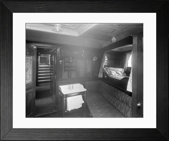Framed Print : Cabin on the steam yacht Venetia, 1920. Creator: Kirk & Sons of Cowes Framed Print : Cabin on the steam yacht Venetia, 1920. Creator: Kirk & Sons of Cowes
