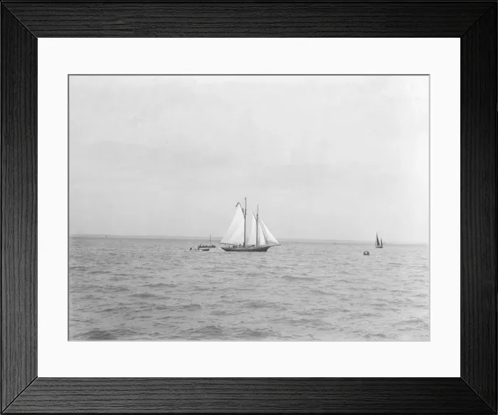 Framed Print : The 21-ton schooner Diablesse leaving Cowes for America, 1922 Framed Print : The 21-ton schooner Diablesse leaving Cowes for America, 1922