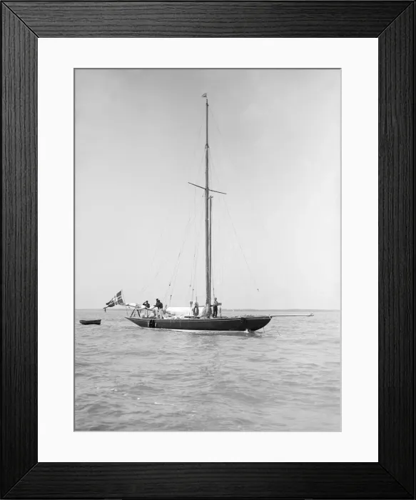 Framed Print : The sailing yacht Rollo at anchor, 1911. Creator: Kirk & Sons of Cowes Framed Print : The sailing yacht Rollo at anchor, 1911. Creator: Kirk & Sons of Cowes