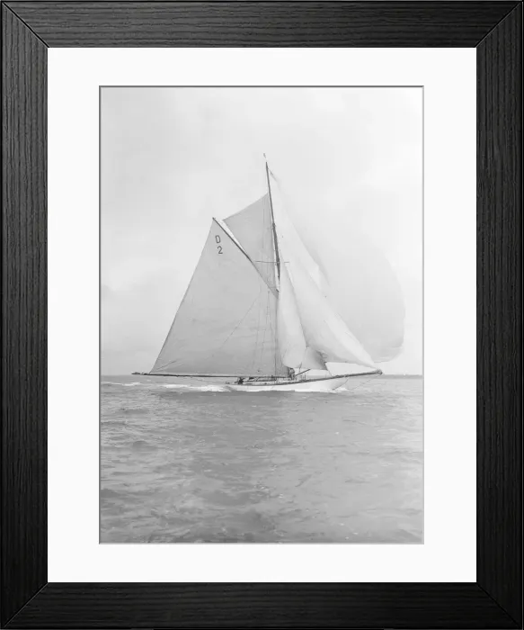 Framed Print : The 15 Metre cutter Ostara broad reaching, 1912. Creator: Kirk & Sons of Cowes Framed Print : The 15 Metre cutter Ostara broad reaching, 1912. Creator: Kirk & Sons of Cowes